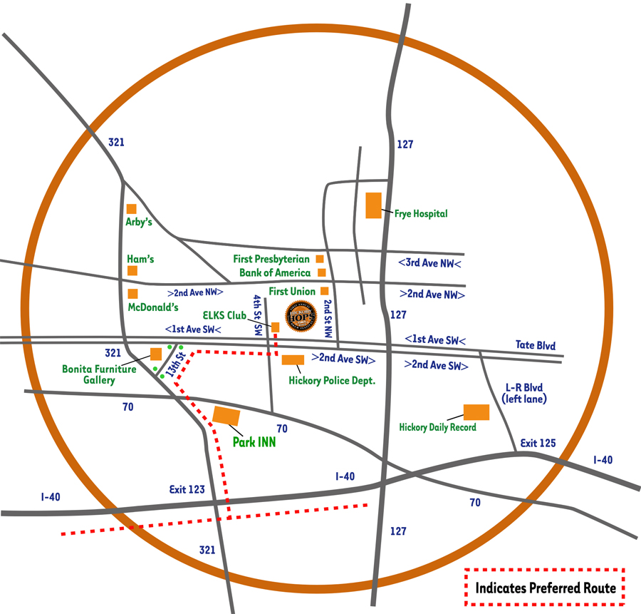 Event Map & Area Info Hickory Hops