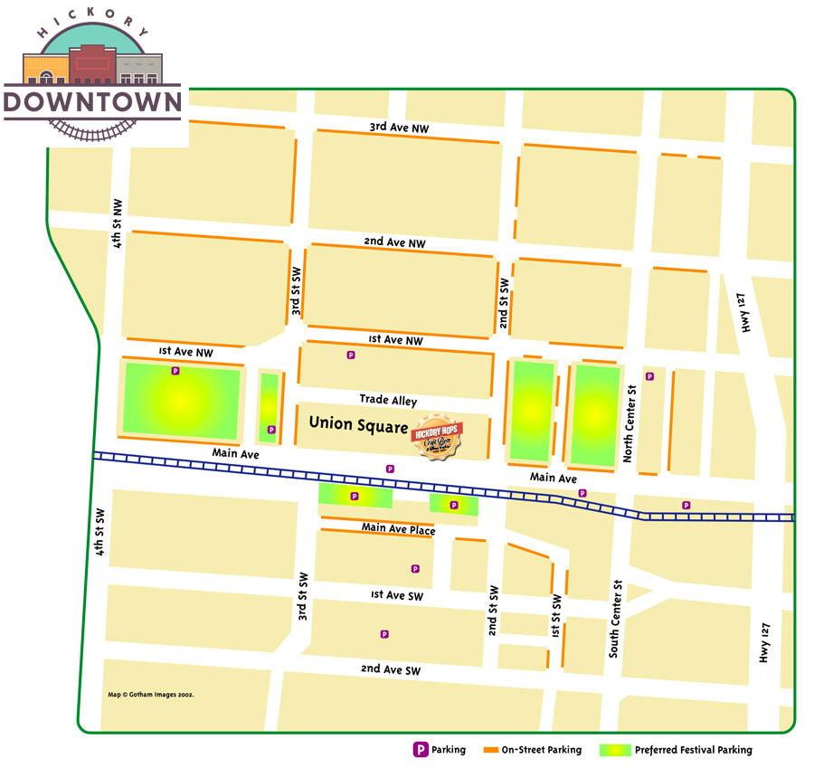 Downtown Hickory Map