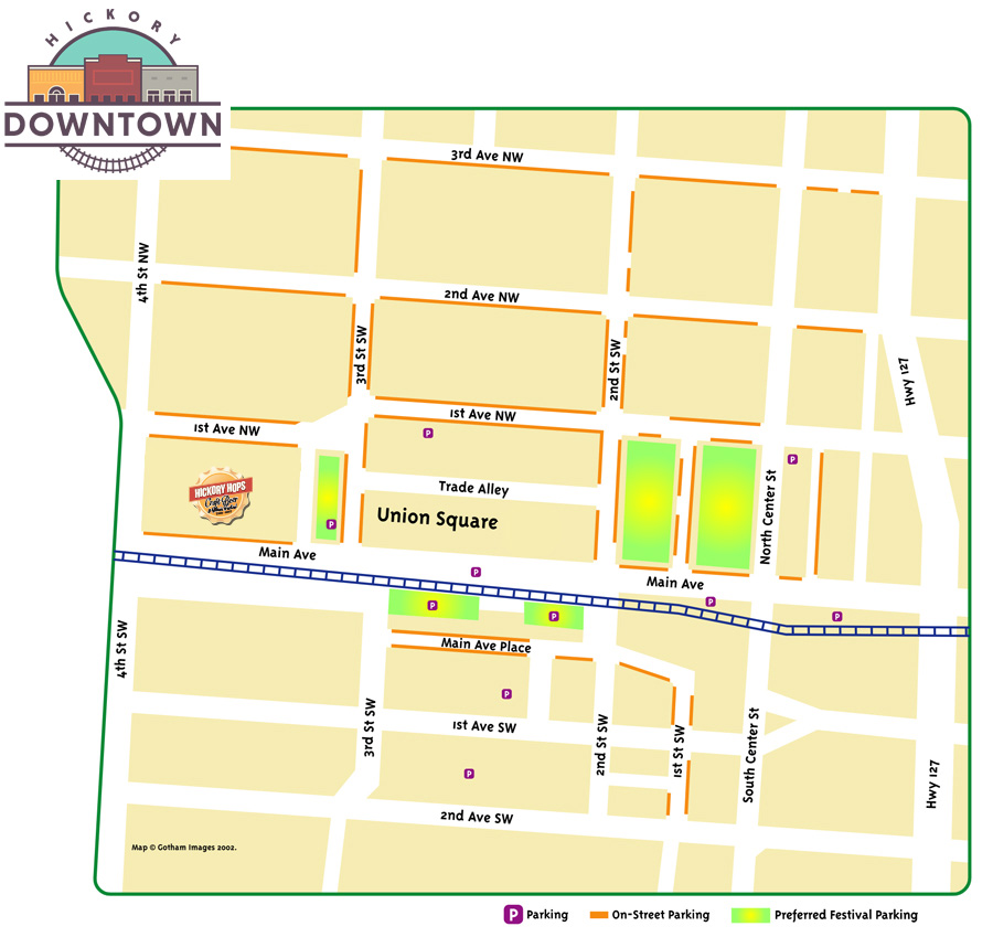 Downtown Hickory Map